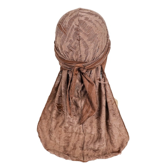 ZToonmas Men's Vintage Durag Headwrap Solid Color Distressed Hip Hop Pirate Hat Breathable Fashion Turban for Streetwear Style
