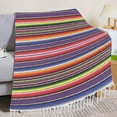 thumbnail image 1 of ZToonmas Mexican Table Runner 5 x 84 Inch Coffee Handwoven Fringe Cotton Serape Blanket Table Runners Colorful Mexican Stripe Table Runner, 1 of 7