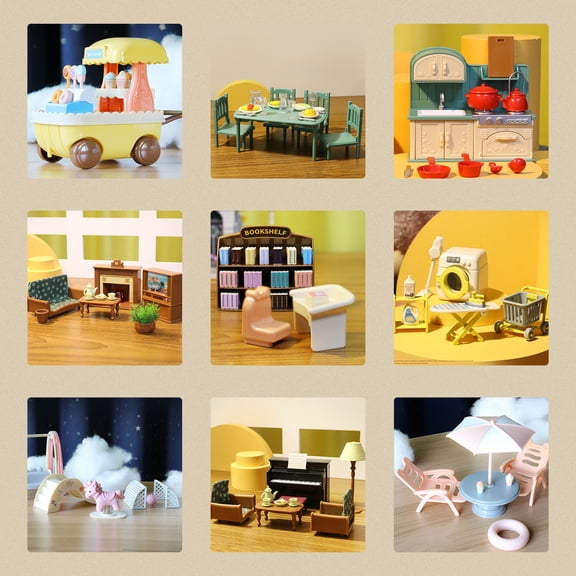 ZToonmas Miniature Furniture Simulation Scene Small Ornaments Accessories Toys Restaurant Model Multicolor 1PC
