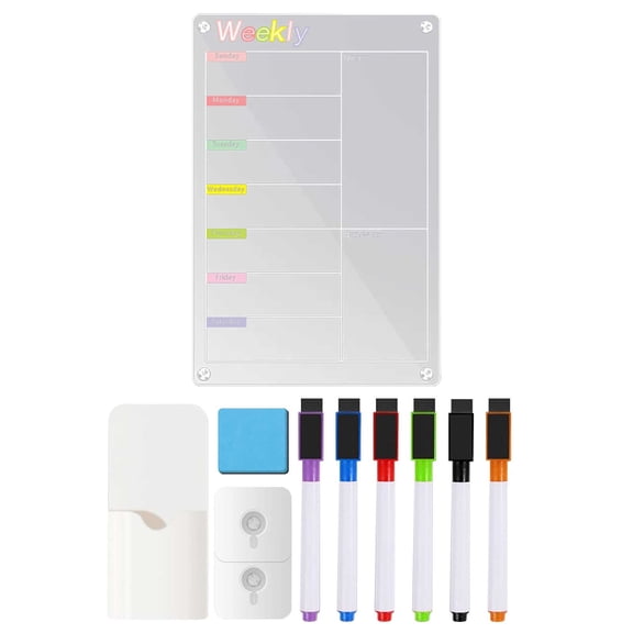 ZToonmas School Supplies Acrylic Magnetic Refrigerator Stickers, Office Work and Learning Notes, Weekly Schedule, Transparent Magnetic Display Board, Household Use