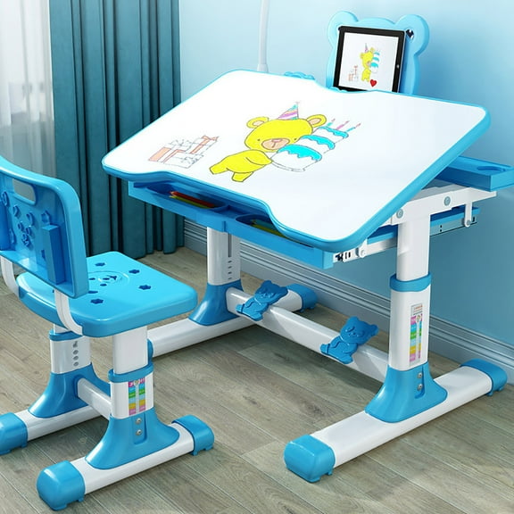 ZToonmas School Supplies Children'S Combined Study Table Plastic Work Table Can Be Raised and Lowered