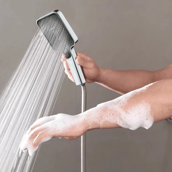 ZToonmas Shower Head Squares Shower Head with Handheld High Pressure 3 Spray Modes Body Coverage Spray Water In Multiple Places Powerful Rain Showerhead for Bathroom Upgrade