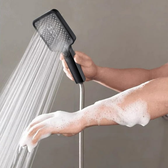 ZToonmas Shower Head Squares Shower Head with Handheld High Pressure 3 Spray Modes Body Coverage Spray Water In Multiple Places Powerful Rain Showerhead for Bathroom Upgrade