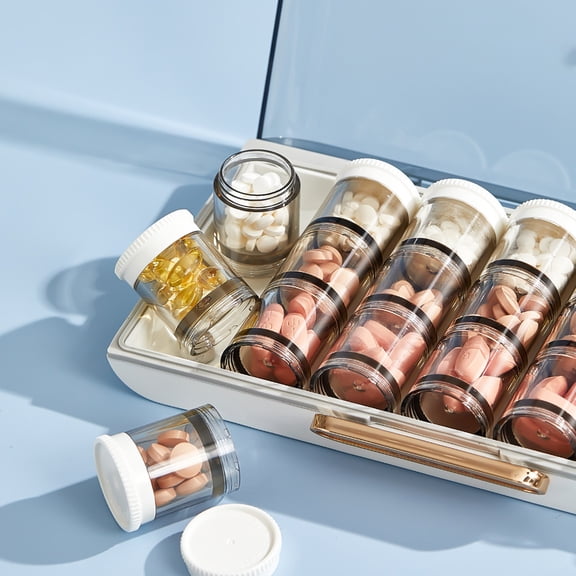 ZToonmas Single Tube Box, Sealed With 21 Compartments, Storage Box, Three Meals A Day, Seven Days, Portable Packaging Box, Weekly Compartment Smal