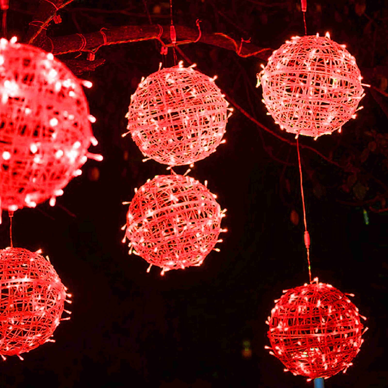 ZToonmas Solar Powered Hanging Tree Lights Ball Lights Outdoor ...