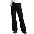thumbnail image 1 of ZToonmas Solid Fleece Ski Pants for Women Windproof Waterproof Flare Snowboard Pants Color Block Reinforced Boot Cuff Winter Outdoor Pants with Zip Pockets, 1 of 7