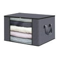 thumbnail image 1 of ZToonmas Stackable Storage Bins With Lids, Non-Woven Fabric Storage Bins Double Zipper & Carrying Handles, Transparent Storage Box Large Size, 23" x 15" x 13", 1 of 8