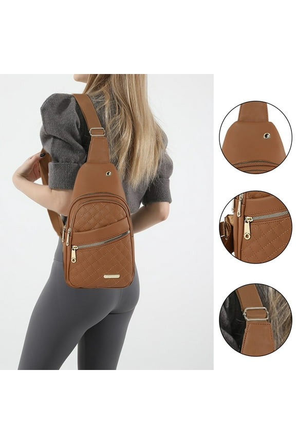 Travel Essentials Sling Bag for Men Women Shoulder Backpack Chest Water Proof Bags Crossbody Daypack with Earphone Hole for Hiking Camping Outdoor Trip