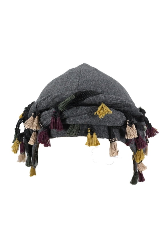 Unisex Tassel Turban Head Wrap Vintage Twist Durag Style Hat Satin Lined No Headband Skull Cap