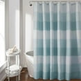 thumbnail image 1 of ZToonmas Waffle Weave Shower Curtain for Bathroom, Lightweight Neutral Striped Waterproof Fabric with 12 Plastic Hooks, Machine Washable, 70"x70", Blue, 1 of 6