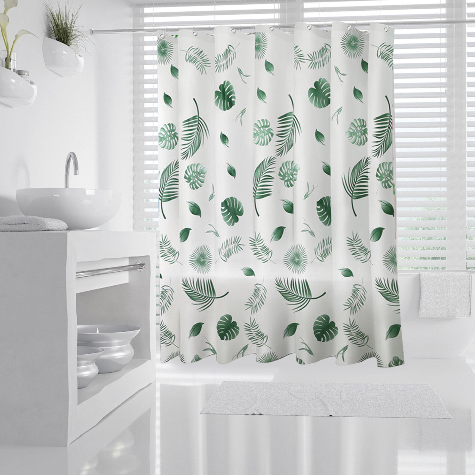 ZToonmas Waterproof Shower Curtain with Hooks PEVA Bathroom Curtains ...
