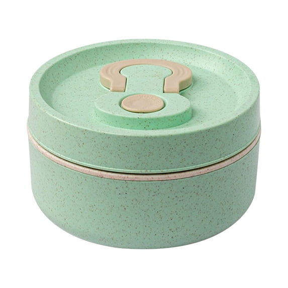 ZToonmas Wheat Straw Japanese Style Round Lunch Box For Keep Food Warm Bento Boxes For Adults - Bento Box For - Leakproof Microwave Safe Bento Lunch Box Set With Cutlery