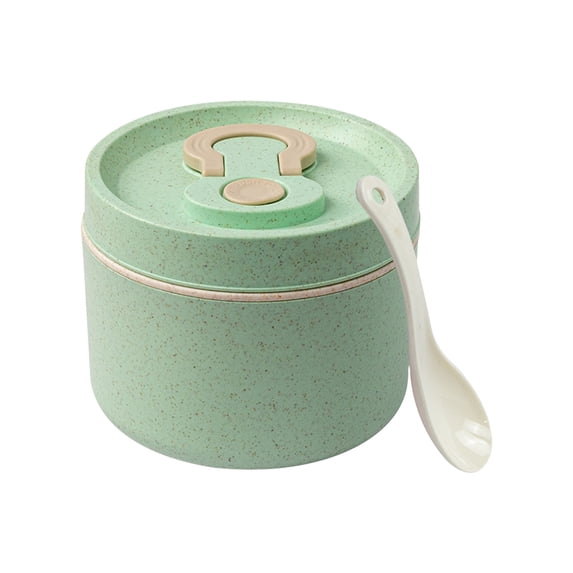 ZToonmas Wheat Straw Japanese Style Round Lunch Box For Keep Food Warm Bento Boxes For Adults - Bento Box For - Leakproof Microwave Safe Bento Lunch Box Set With Cutlery