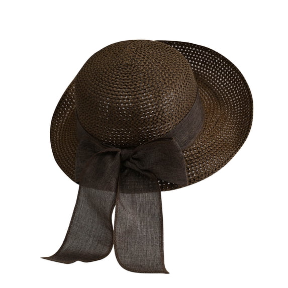 ZToonmas Women's Bowknot Sun Hat Wide Brim UV Protection Beach Cap Sweet Vacation Sunhat with Ribbon Bow