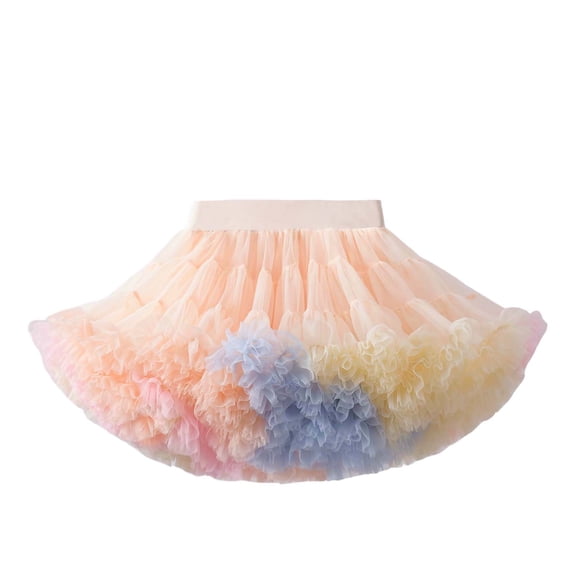 ZToonmas Women's High Waist Tulle Tutu Skirt Fluffy Layered Ruffle Cake Skirt Sweet Princess Style A-Line Mini Skirt
