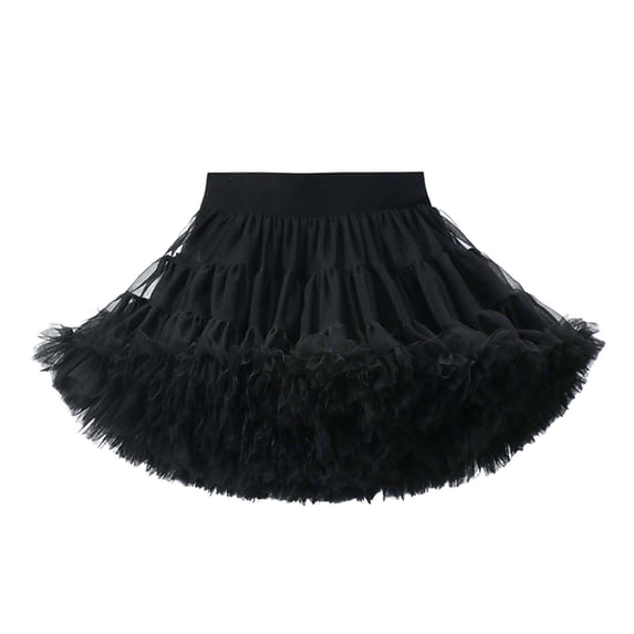 ZToonmas Women's High Waist Tulle Tutu Skirt Fluffy Layered Ruffle Cake Skirt Sweet Princess Style A-Line Mini Skirt