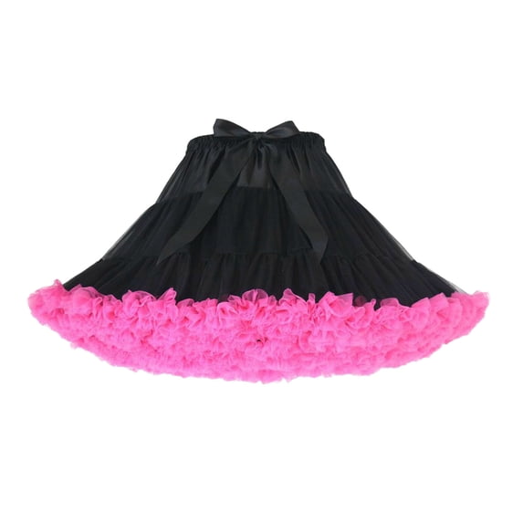 ZToonmas Women's High Waist Tutu Skirt Color Block Fluffy Layered Tulle Skirt Sweet Princess Style A-Line Mini Skirt