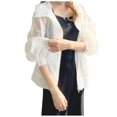 thumbnail image 1 of ZToonmas Women's Hooded Sheer Sun Protection Jacket Long Sleeve Zip-up Casual Outerwear Loose Fit Lightweight Summer Coat, 1 of 6