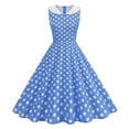 thumbnail image 1 of ZToonmas Women's Polka Dot Vintage Swing Dress Peter Pan Collar Sleeveless Retro Cocktail Party Midi Dress, 1 of 7