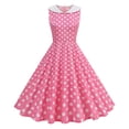 thumbnail image 1 of ZToonmas Women's Polka Dot Vintage Swing Dress Peter Pan Collar Sleeveless Retro Cocktail Party Midi Dress, 1 of 8