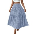 thumbnail image 1 of ZToonmas Women's Smocked Waist Tiered Maxi Skirt Flowy High Waist A-Line Skirt for Casual and Summer Wear, 1 of 6