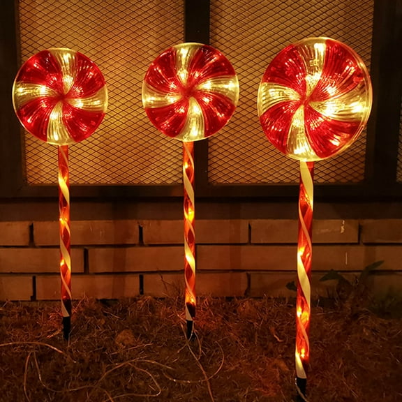 ZToonmas outdoor lights 4 Pack Christmas Lights Outdoor, 80LED Lollipop Peppermint Lights, Candy Cane Christmas Decorations With Warm For Xmas Holiday Patio Yard US Plug