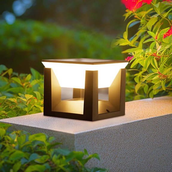 ZToonmas outdoor lights Solar Column Light Outdoor Courtyard Light Modern Waterproof Villa Gate Wall Light Garden Column Post Light