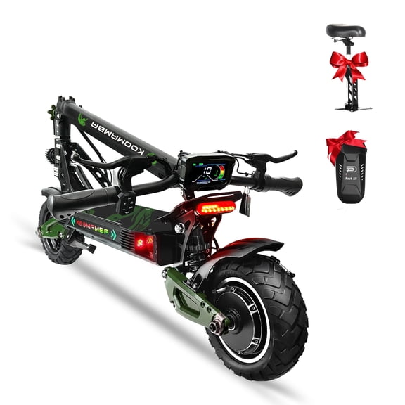 ZU06 1200W Electric Scooter with Seat Up to 35 MPH, 52V/20Ah Battery 50 Miles Long Range, NFC Smart Unlock & Dual Disc Brakes, 10" Off Road Tires Fast Folding E Scooter for Adults with Seat