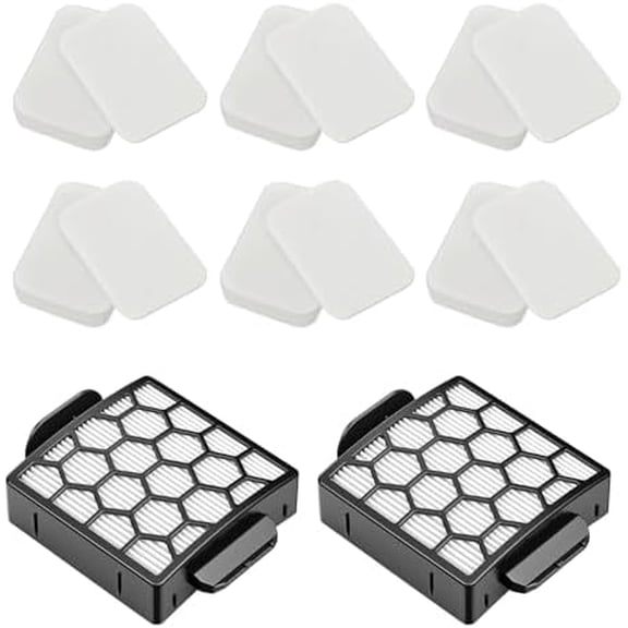 ZU60 Filter Replacement Kit for Shark Navigator Zero-M Self-Cleaning Brushroll Pet Pro Upright Vacuum ZU60 ZU62 ZU62C NV150 NV151 NV255, Replaces Parts # 1238FT60 (2 Filter + 6 Foam + 6 Felt)