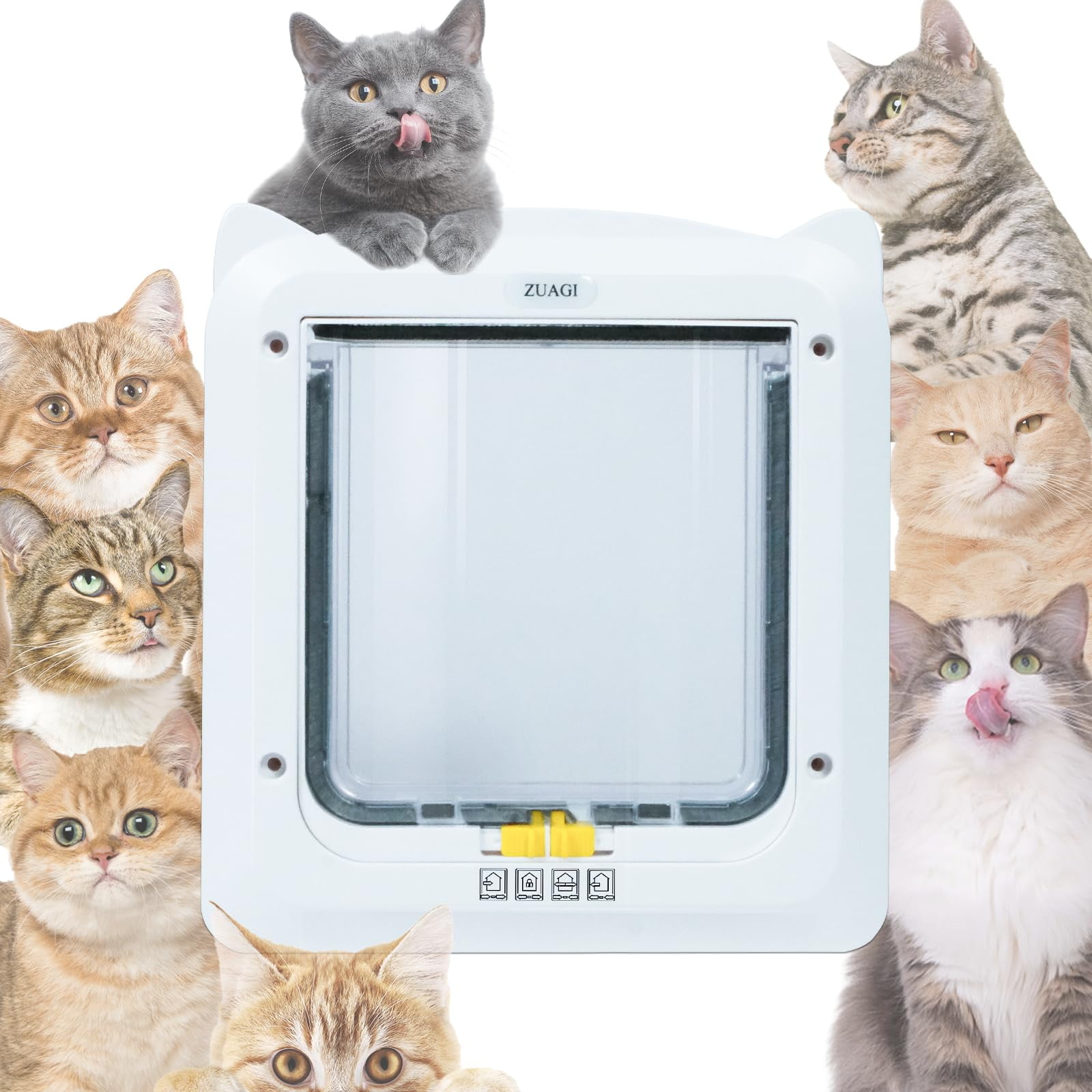 ZUAGI-4-Way-Locking-Cat-Door-