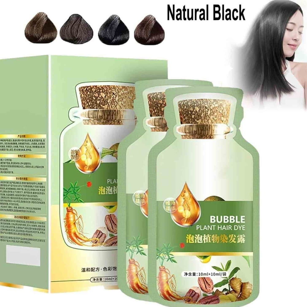 ZUANYETD Natural Plant Hair Dye Bubble New Botanical Based for Grey Hair Color Bubble Dye