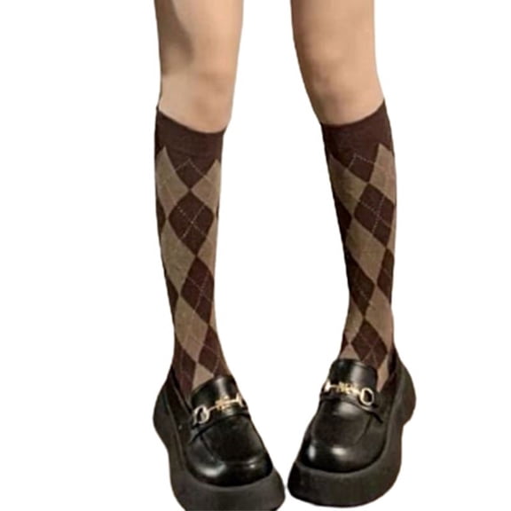 ZUARFY 1 Pair Chic Women Plaid Knee Socks Girl Fashion Cute Party Knee-high Stockings JK Japanese Student Ladies Korean Style