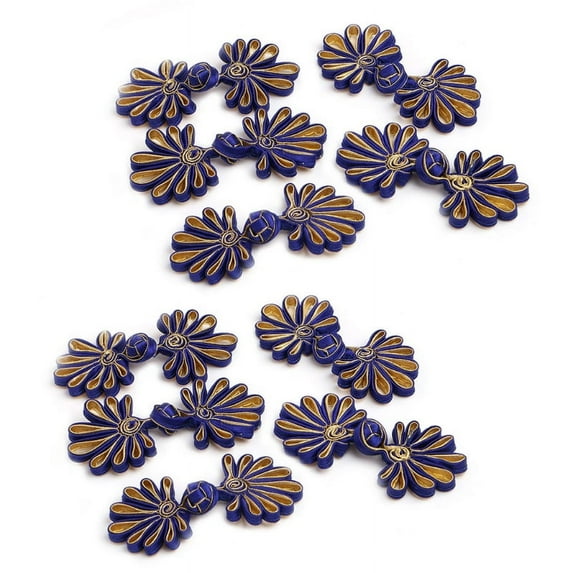 ZUARFY 10 Pairs Chinese Frog Closure Buttons Flower Knot Fastener Sewing Handmade Craft