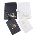thumbnail image 1 of ZUARFY 1Set PU Leather Luggage Tag Mr./Mrs. Passport Case Wallet for Couples Honeymoon Travel Organizer, 1 of 12