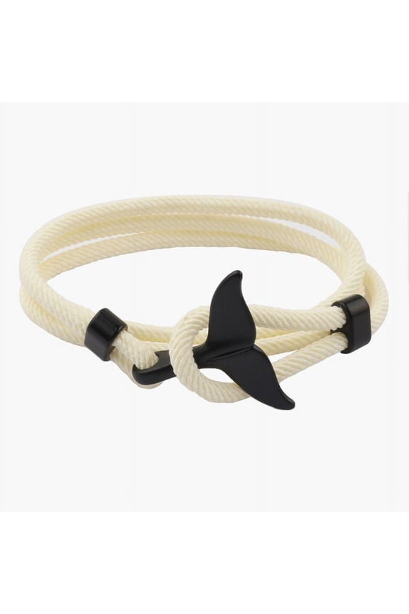 2020 Summer Handmade Whale Tail Viking Rope String Bracelet Beach Surfing Paracord Wristband Fashion Jewelry Unisex