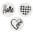 thumbnail image 1 of ZUARFY 3 Pcs Rustic Wooden Hanging Sign Round Shape Decoration Home Love Heart Shape Pattern Wall Decor for Bedroom Kitchen Living Room Table Centerpiece Words, 1 of 9