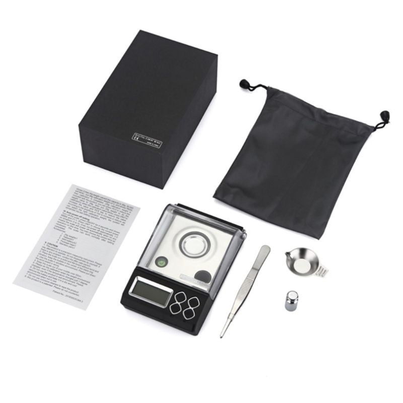 ZUARFY 30g/0.001g High Precision Professional Digital Milligram Scale Mini Electronic Balance Powder Scale Gold Jewelry Carat Scale with Calibration Weights Tweezers, LCD Display