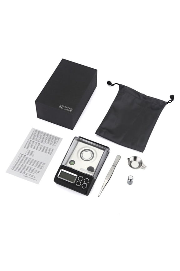 30g/0.001g High Precision Professional Digital Milligram Scale Mini Electronic Balance Powder Scale Gold Jewelry Carat Scale with Calibration Weights Tweezers, LCD Display