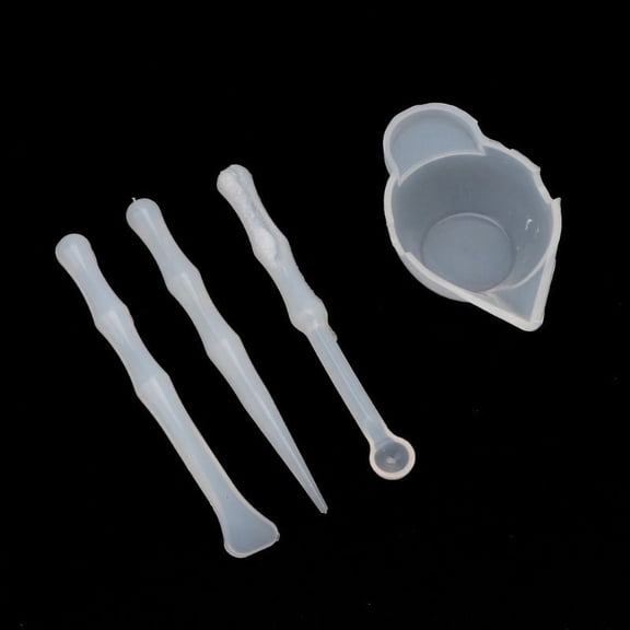 ZUARFY 4Pcs Silicone Mixing Cups Measuring Cups Stirrers Spoon Scraper For Resin Mold DIY Resin Jewelry Making Tools Kit