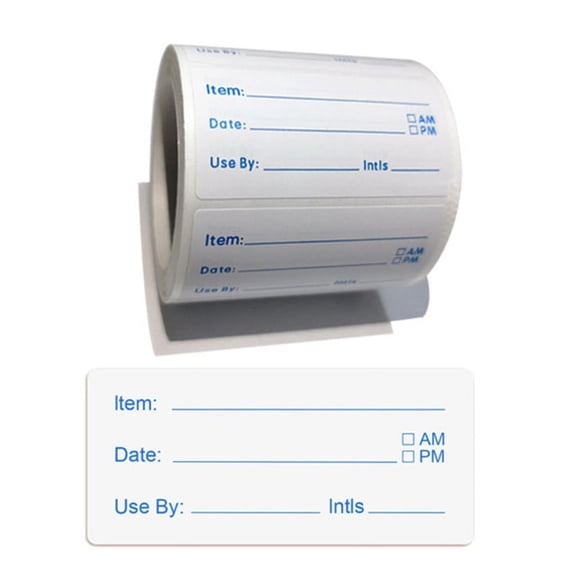 ZUARFY 500Pcs/Roll Food Prep Labels 1x2inch Kitchen Food Storage Adhesive Stickers Removable Refrigerator Freezer Data Labels for Home Restaurant