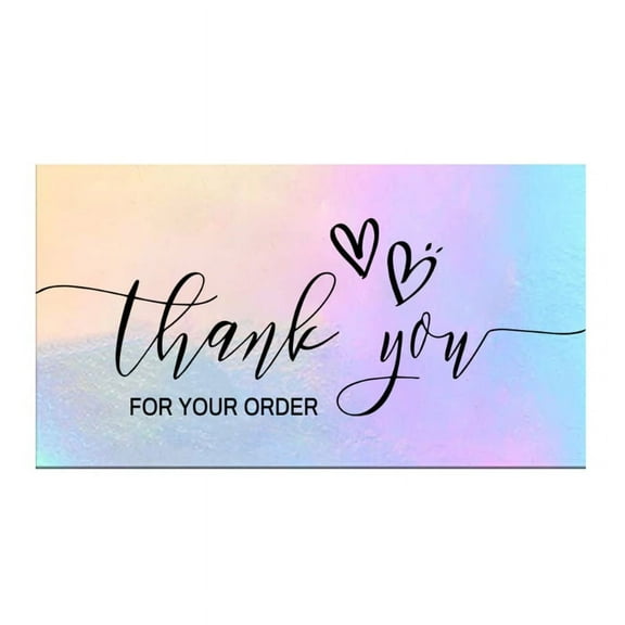 ZUARFY 50pcs Thank You for Your Order Business Cards Shopping Thanks Greeting Cards Appreciation Card for Small Business