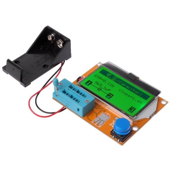 ZUARFY 9V LCD Digital Transistor Tester LCR-T4 ESR Meter 12864 Backlight Capacitance