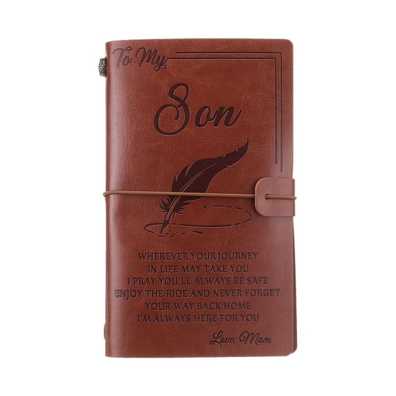 ZUARFY Advanced Elegant Handcrafted Diary Notebook Engraved Leather Journal Message Note Book to My Daughter Son Man Wife Handwriting Pocketbook