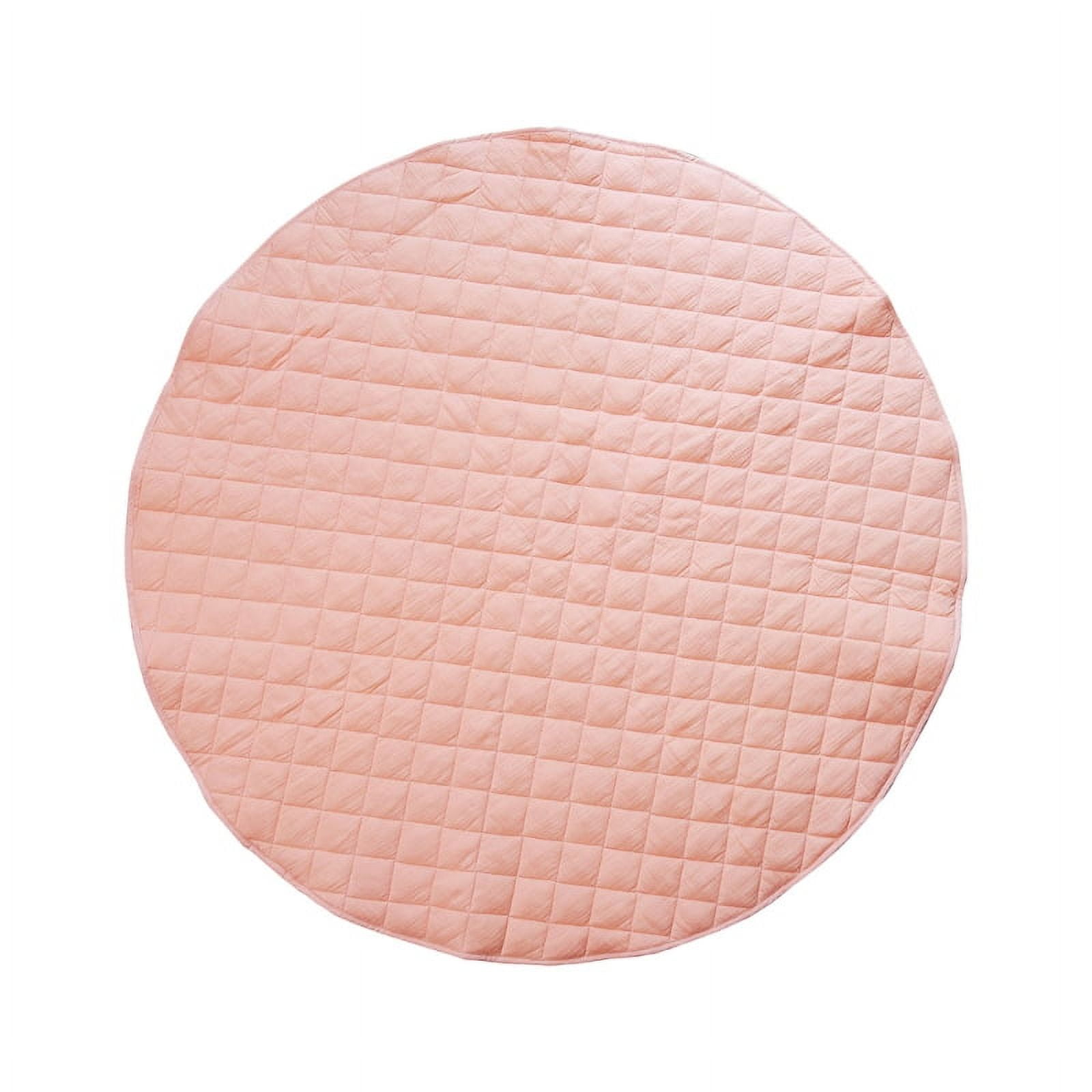 ZUARFY Baby Cotton Play Mat Solid Color Round Soft Breathable Crawling Pad for Children