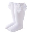 thumbnail image 1 of ZUARFY Baby Girls Knee High Socks Cute Bowknot Solid Color Toddler Infant Stockings, 1 of 19