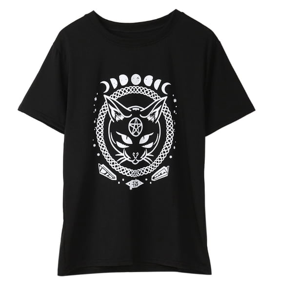 ZUARFY Cat Printed Female Harajuku T-Shirt Short Sleeve Women Tops Loose Summer T Shirt