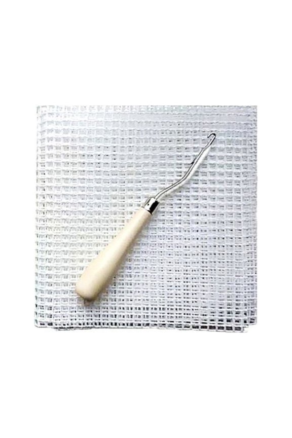 Free Pattern Rug Hooking Mesh Canvas Wooden Bent Latch Hook DIY Kit Tool for Tapestry Carpet Rug Making Embroidery Crafts Decor