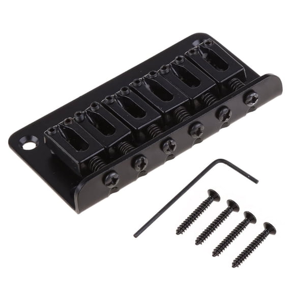ZUARFY Guitar 6 String Metal Hardtail Bridge Black For Electric Guitar With Screws New