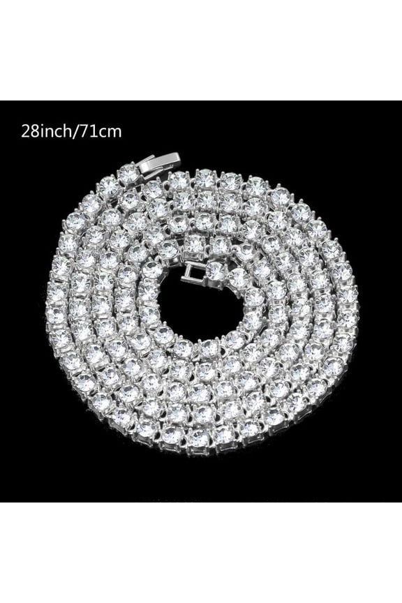 Hip Hop Crystal Jewelry Iced Tennis Chain Men Chunky Necklace Iced Cubic Zircon Miami Cuban Link Chain Necklace Jewelry