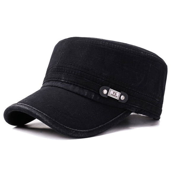 ZUARFY Men Women Unisex Newsboy Cadet Army Cap Solid Color Sunshade Vintage Washed Cotton Twill Adjustable Military Corps Flat Top Hat